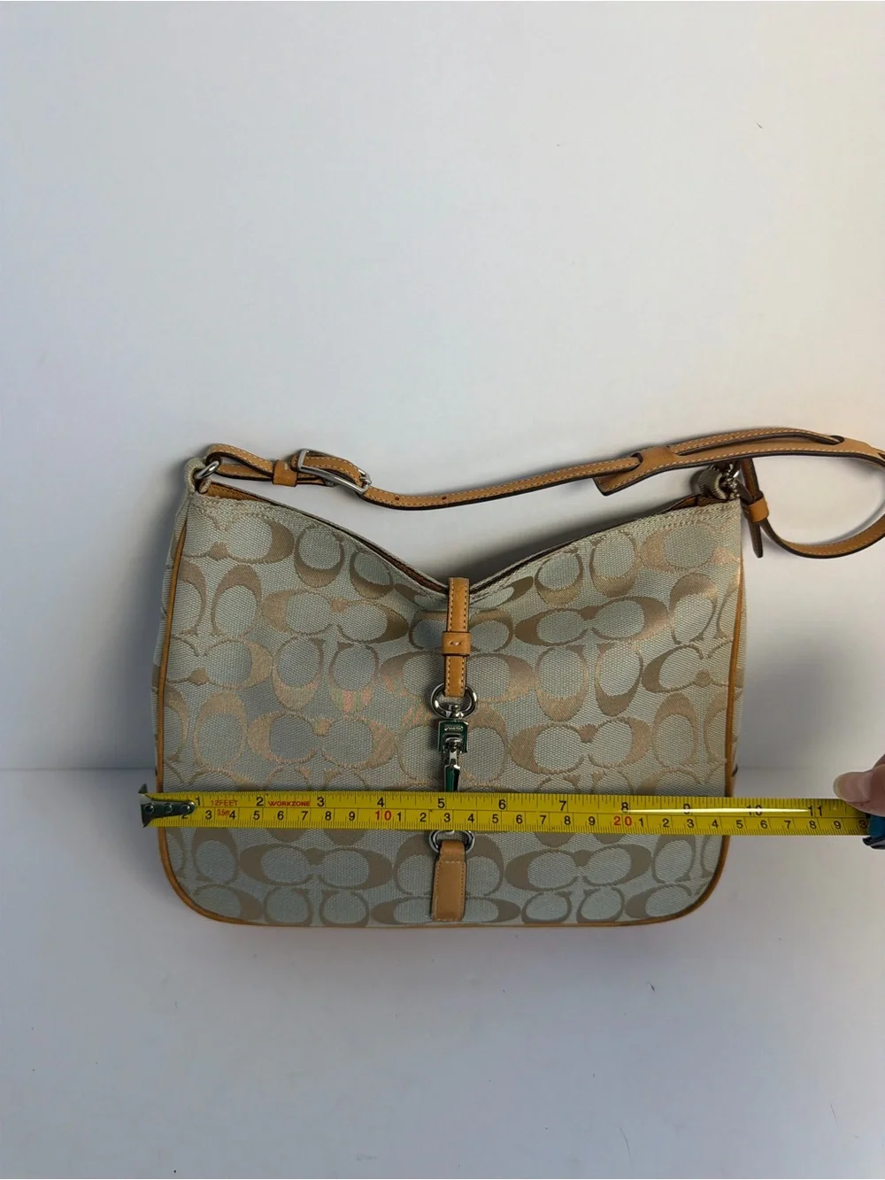 Coach Y2K Hampton Clip Signature Blue/Tan Hobo Shoulder Bag